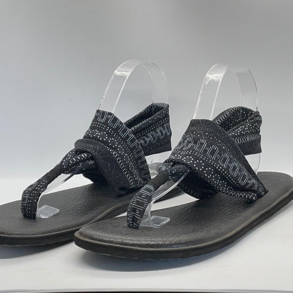 Sanuk Black Yoga Mat Sandals 8